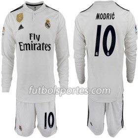 Camisetas Real Madrid MODRIC 10 Niño Primera Equipacion 2018/2019 Manga Larga
